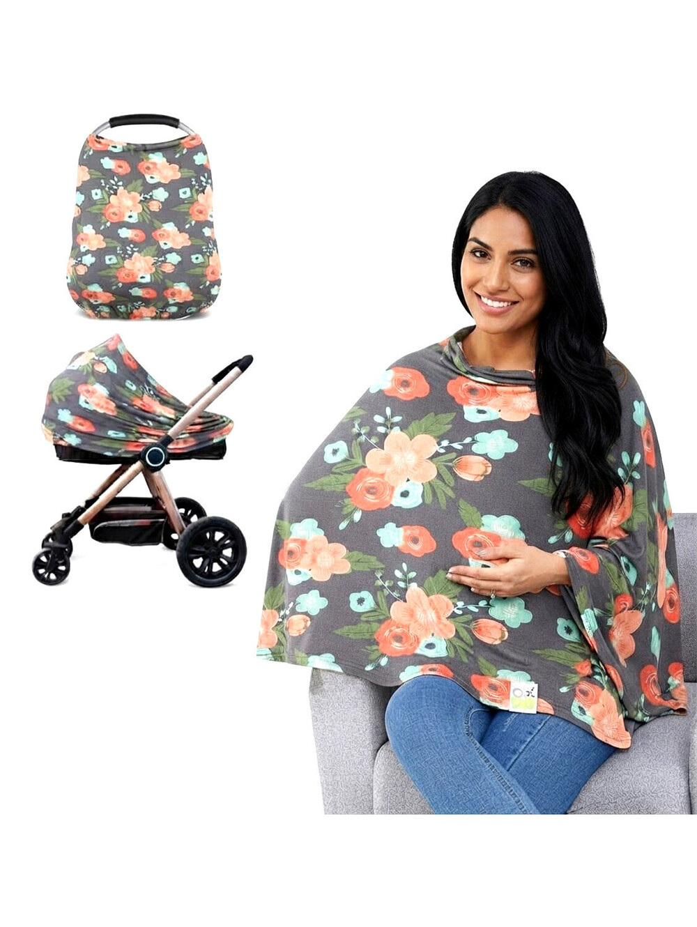 Goldbug On the Go 5-in-1 Multi-Use Cover Floral